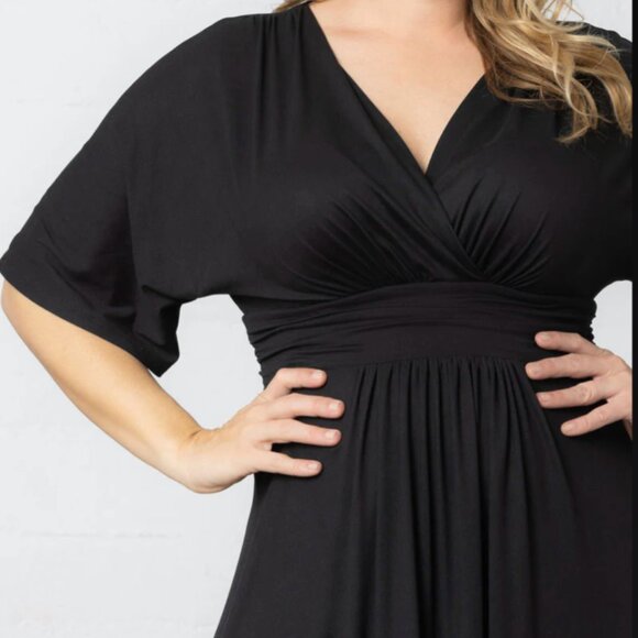 Kiyonna Vienna Maxi Dress | Black Noir | Size 0X | NWT | Elegant Stretch Knit - Picture 4 of 9